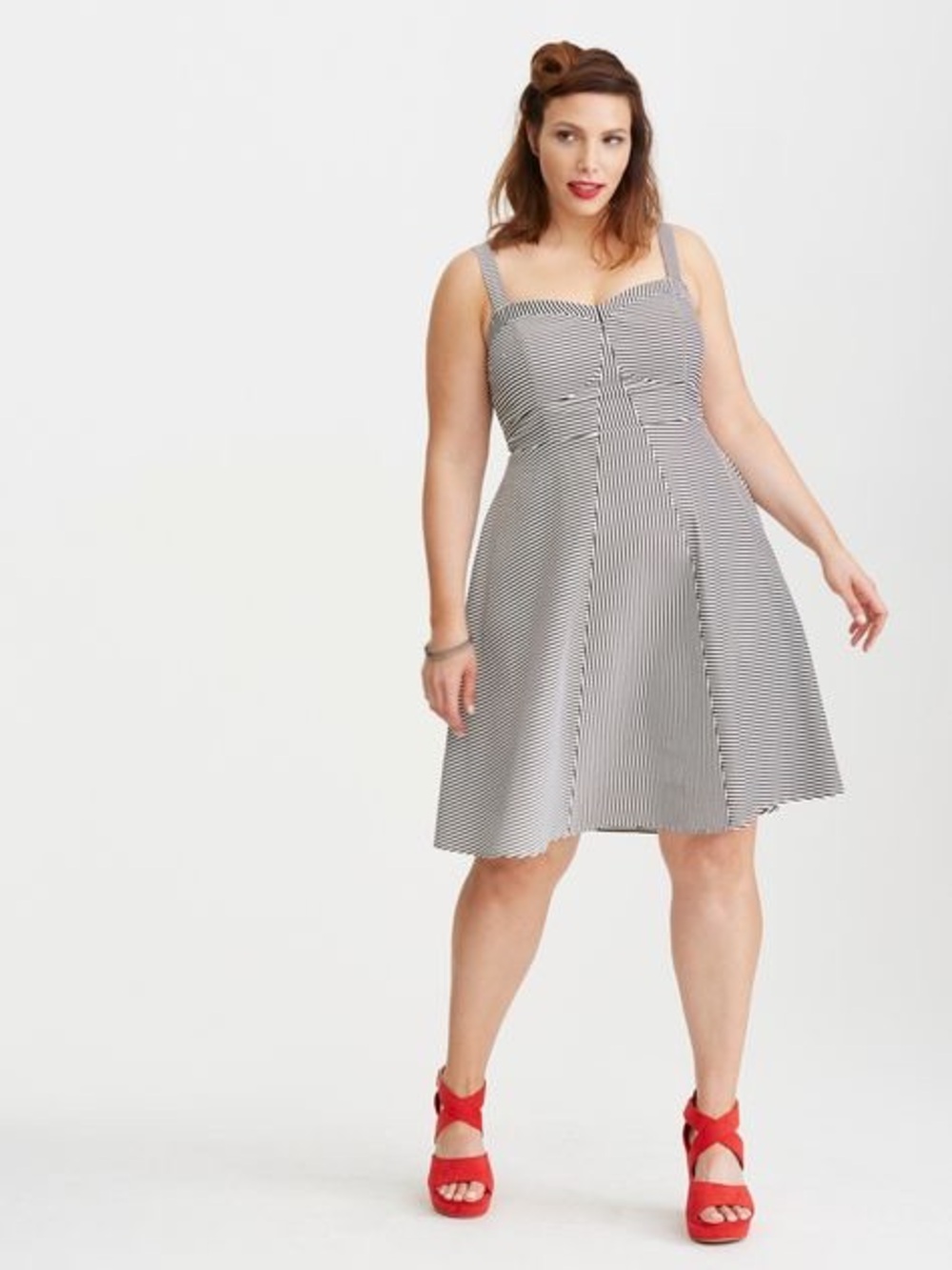 NWT Torrid Retro Chic Nautical Striped
Swing Dress Sz 12/L